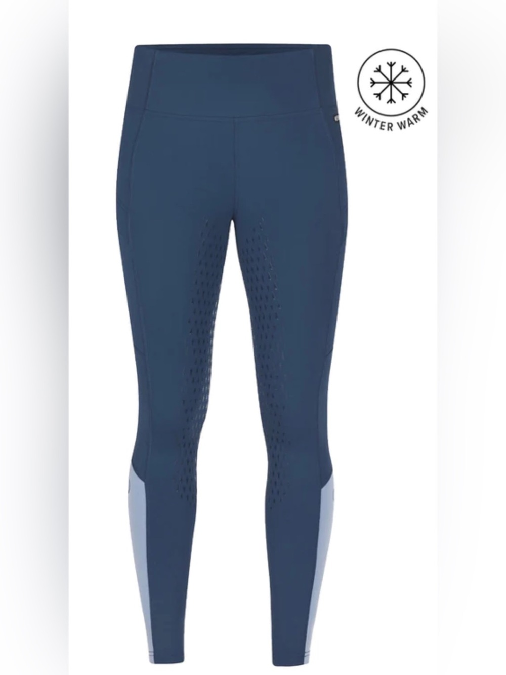 Kerrits Navy Riding Leggings with Light-Blue Lower Panels size small